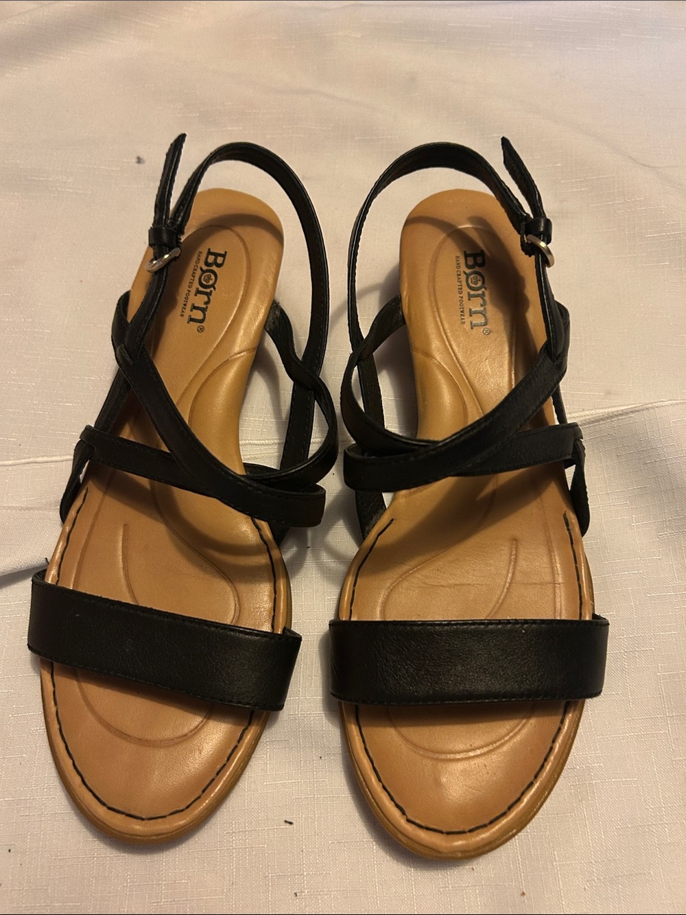 Born Black Leather Multi-Strap Women's Sandals